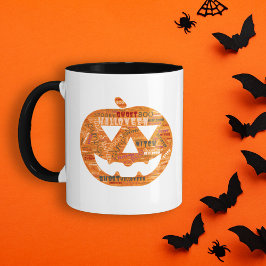 Caneca Coma Bebida Seja Assustadora No Halloween Pumpkin 