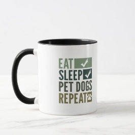 Caneca coma cães de estimação, repita o amante engraçado