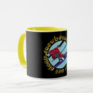 Caneca Coma Dormir Snowboard Repetir – Citação de Snowboa