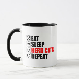 Caneca Coma. Durma. Gatos. Repetir