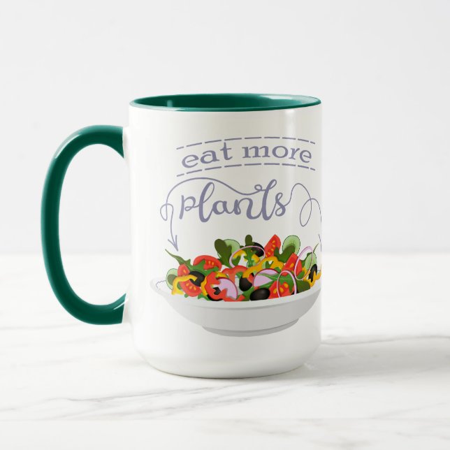 Caneca Coma mais plantas com cartazes de motivação de sal (Esquerda)
