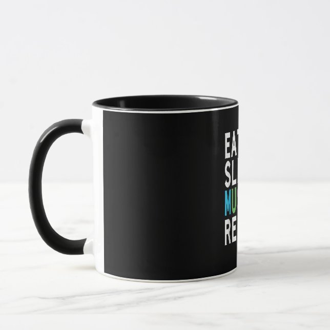 Caneca Coma Musicais Do Sono Repetem, Presentes De Ação D (Esquerda)