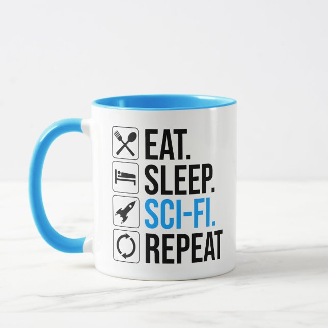 Caneca Coma uma repetição Sci-Fi para dormir (Esquerda)