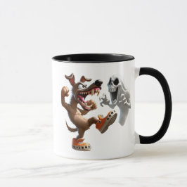 Caneca Combat entre un chien et un fantôme.