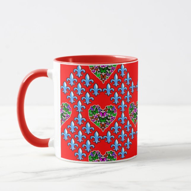 Caneca Combinação Colorida de Arte Digital 3D (Esquerda)