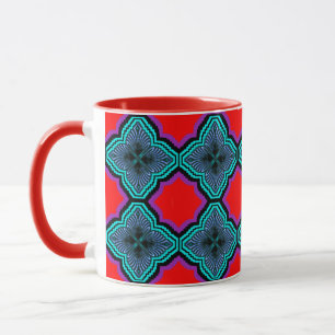 Caneca Combinação Colorida de Arte Digital 3D