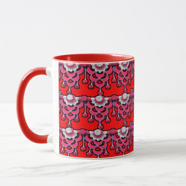 Caneca Combinação Colorida de Arte Digital 3D (Esquerda)