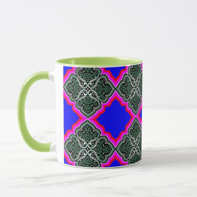 Caneca Combinação Colorida de Arte Digital 3D (Esquerda)