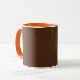 Caneca Combinação de cores castanho e laranja