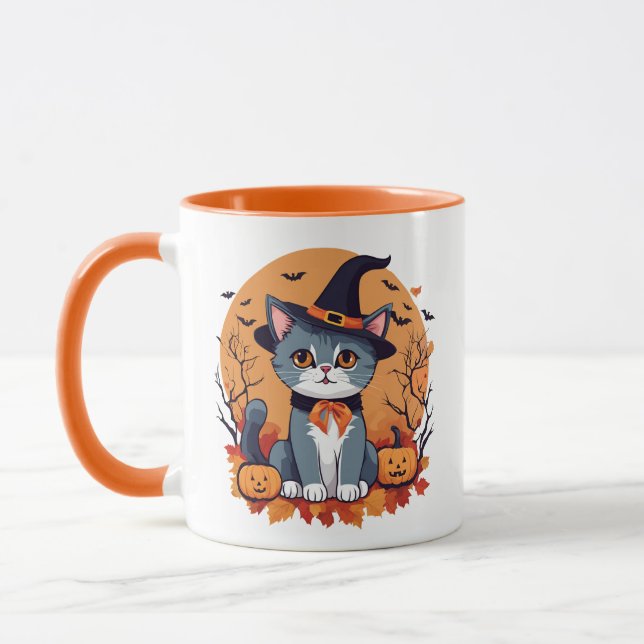 Caneca Combinação de Gatos de Halloween (Esquerda)