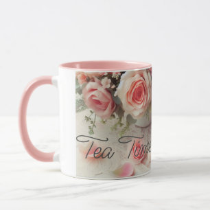 Caneca Combinação de Rosas Cor-de-Rosa Bonitas 