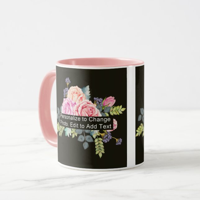 Caneca Combinação Personalizada de Trabalho de arte de Fo (Frente Esquerda)