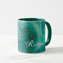 Caneca Combinação Personalizada: Destaques Verdes e Doura
