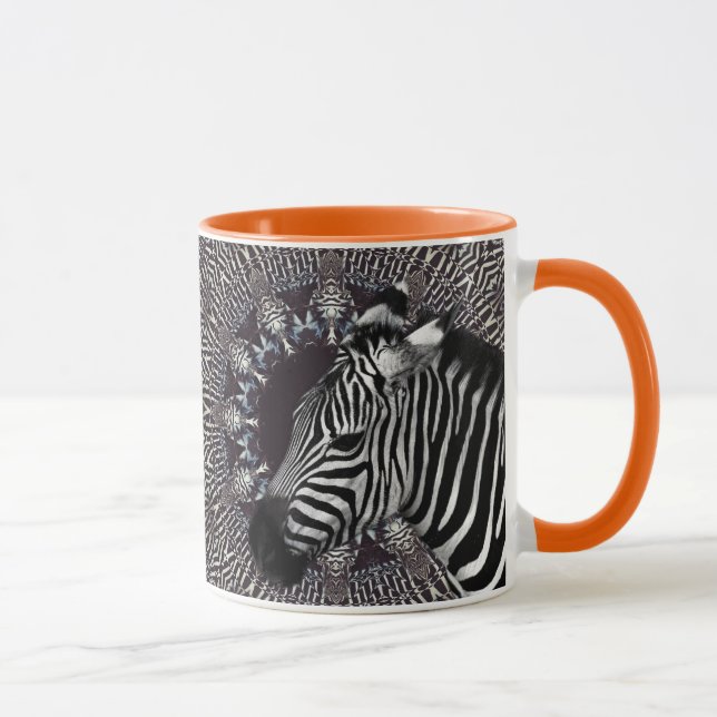 Caneca combinado alaranjada da arte da zebra (Direita)