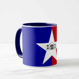 Caneca combinado azul com a bandeira de San