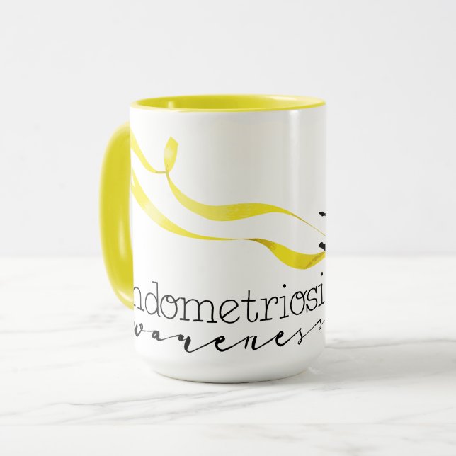 Caneca combinado da consciência da endometriose (Frente Esquerda)