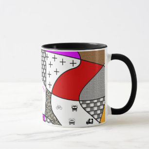 Caneca combinado do design da arte abstracta