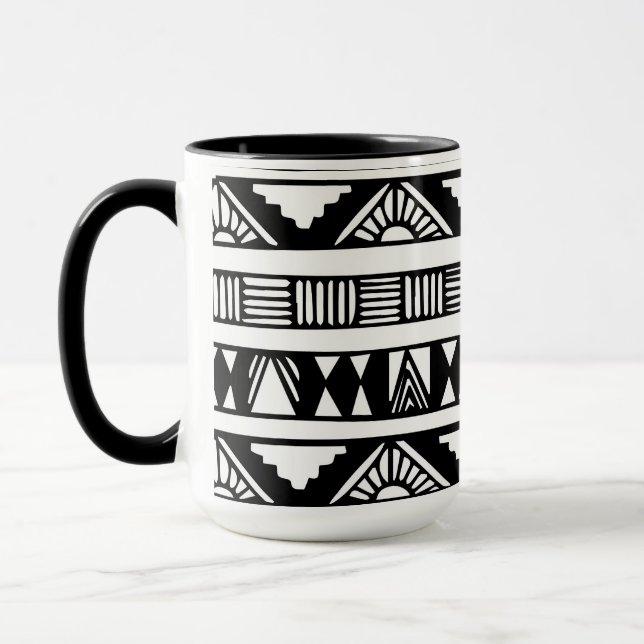 Caneca combinado do impressão tribal preto & (Esquerda)