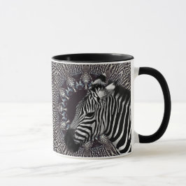 Caneca combinado do preto da arte da zebra