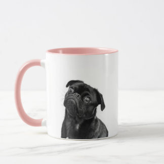 Caneca combinado do rosa bonito preto do Pug