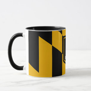 Caneca combinado preta com a bandeira de
