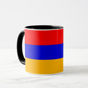 Caneca combinado preta com a bandeira de Arménia