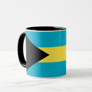 Caneca combinado preta com a bandeira de Bahamas