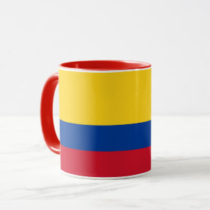Caneca combinado preta com a bandeira de Colômbia
