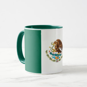 Caneca combinado preta com a bandeira de México