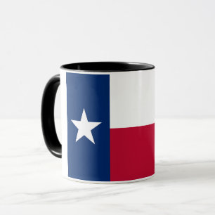 Caneca combinado preta com a bandeira de Texas,
