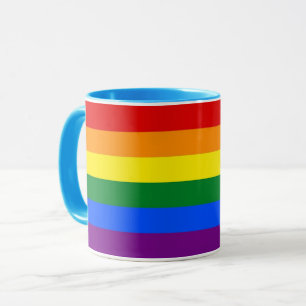 Caneca combinado preta com a bandeira do orgulho