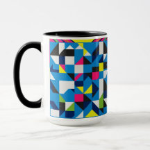 Combo Abstrato Geométrico Vibrante Mug 15 oz - Mod