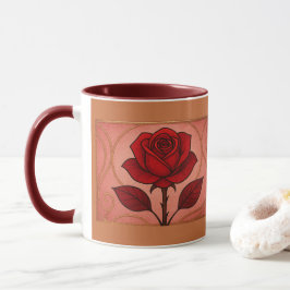 Caneca Combo Art Deco Rosa Vermelha Marrom