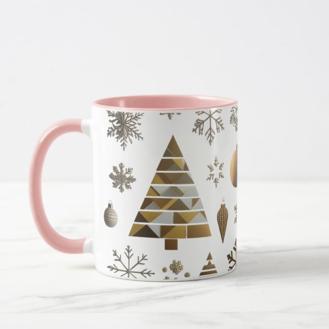 Caneca Combo Árvore Geométrica Mosaico Dourado Lux (Esquerda)