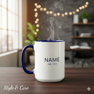 Caneca Combo Azul Marinho Estilizada Com Impressão