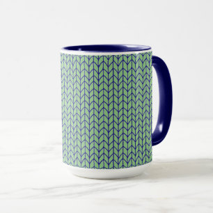 Caneca Combo Azul Verde Tricô Naval