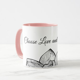 Caneca Combo Botânico Moderno "Escolha o Amor e a Bondade