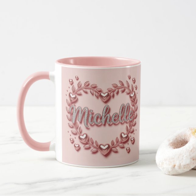 Caneca Combo Corações Vermelhos Michelle (Com Donut)