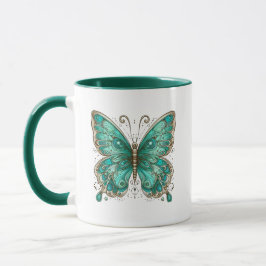 Caneca Combo da borboleta Turquesa Elegante