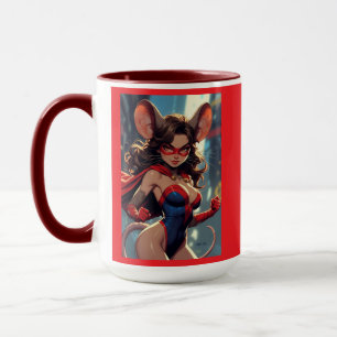 Caneca combo da mão direita vermelha da Mulher Sup