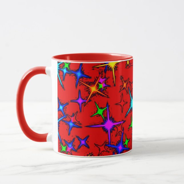 Caneca Combo de Design Digital Colorido – O S (Esquerda)
