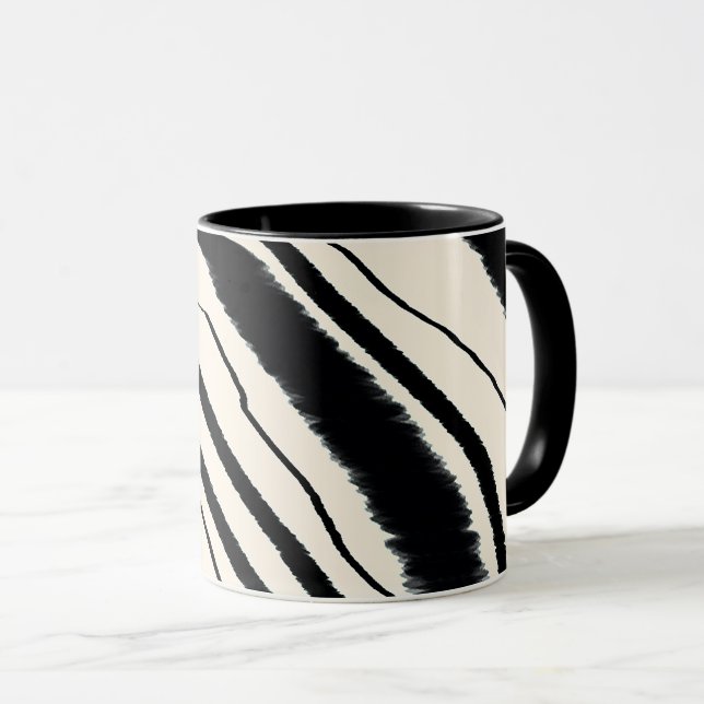 Caneca Combo de impressão de animais brancos pretos (Frente Esquerda)