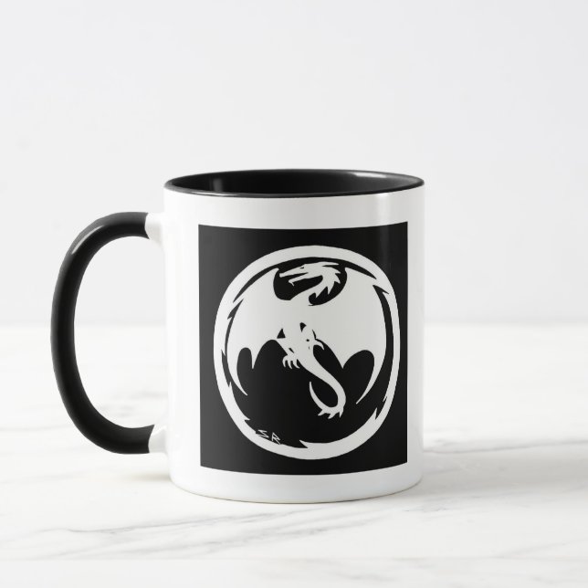 Caneca combo Dragão Branco preto (Esquerda)