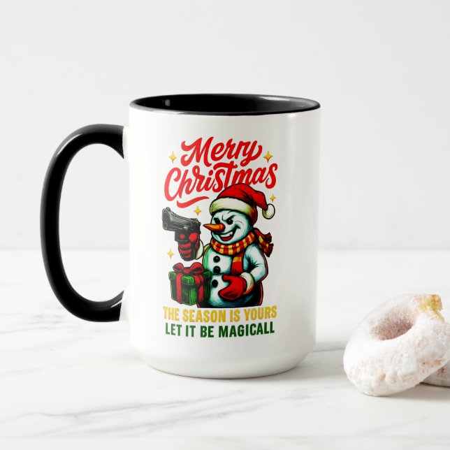 Caneca Combo Gangster Snowman Natal único  (Com Donut)