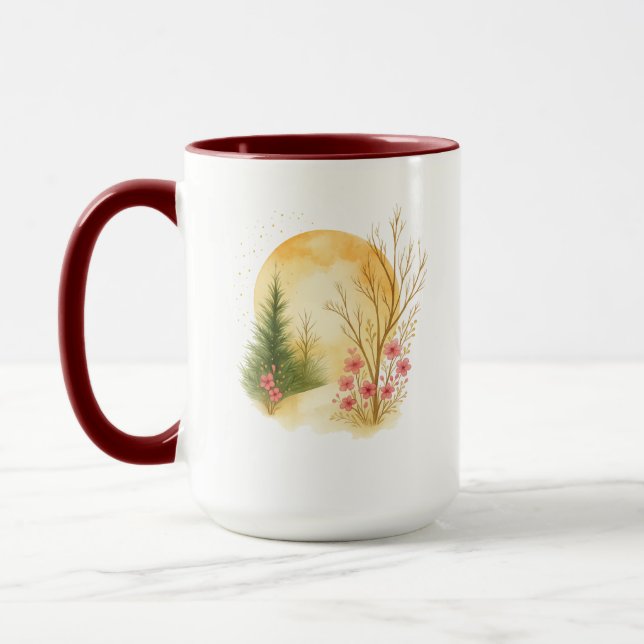 Caneca Combo Golden Moon Winter Floral Art (Esquerda)