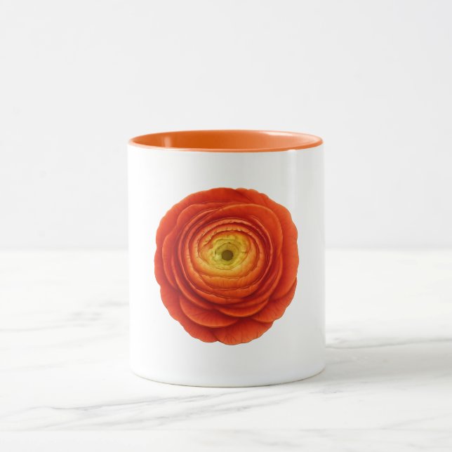 Caneca Combo Laranja - Flor de Ranúnculo (Centro)