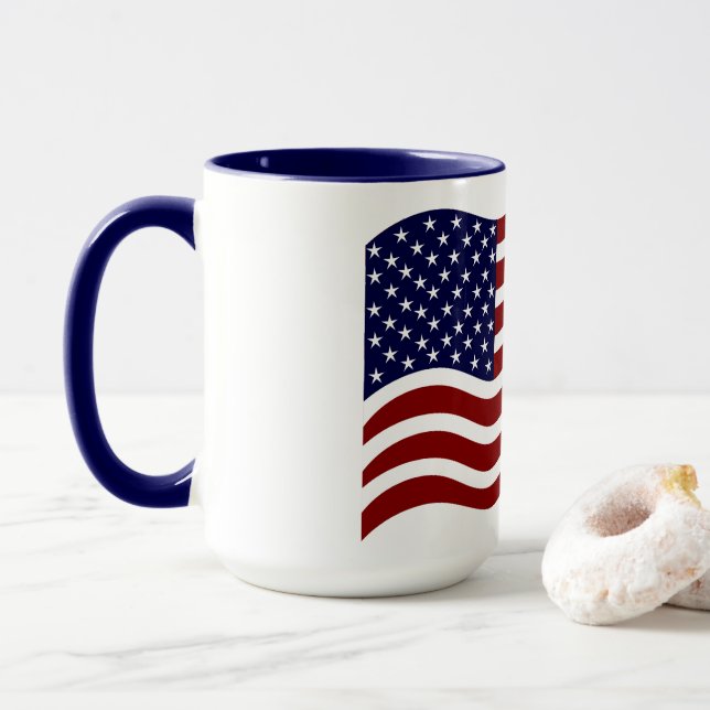 Caneca Combo Marca Bandeira EUA Personalizada Esti (Com Donut)