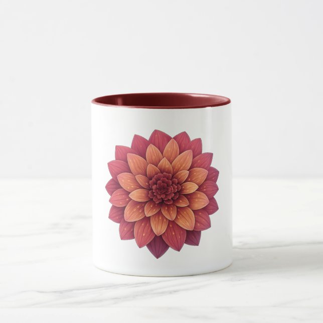 Caneca Combo Marrom - Flor de Dahlia (Centro)