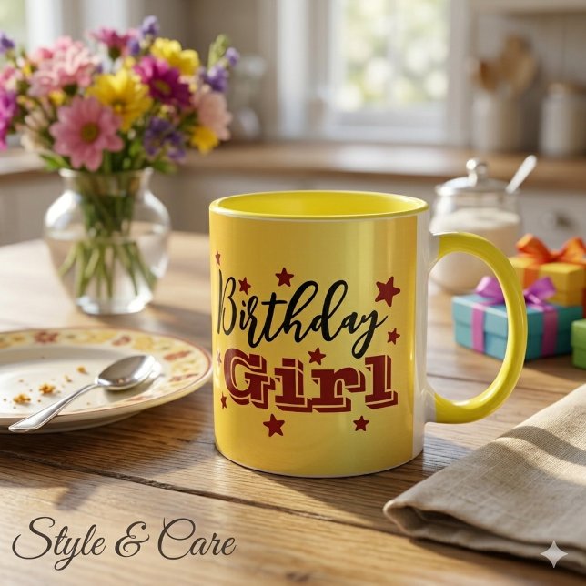 Caneca Combo Menina Aniversariante para Celebraçõe (Birthday Girl Combo Mug for Special Celebrations)
