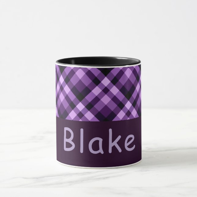 Caneca Combo Monograma Xadrez Roxo Ameixa de 11 on (Centro)